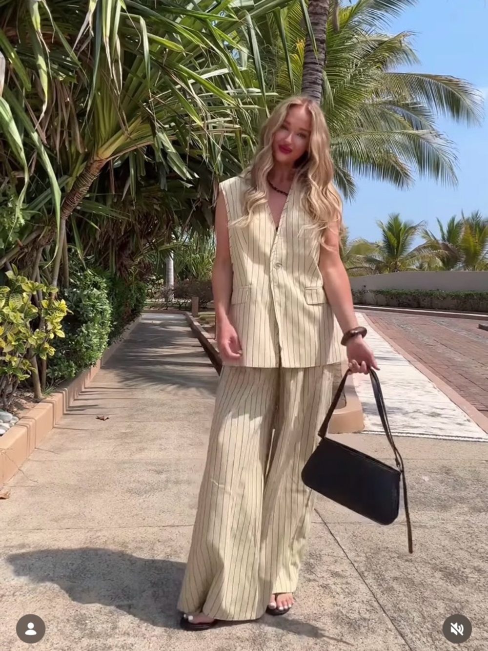 DISSH Yellow Pinstripe Sleeveless Vest